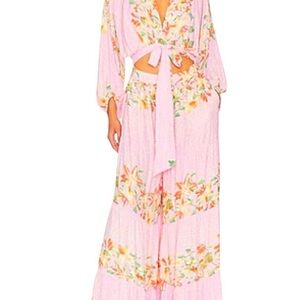 Free People Pink Floral Paradise Jumpsuit New